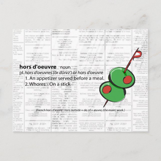 Cartão Postal hors d'appvres (Frente)