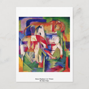 Cartão Postal Horse Elephant Cow Winter By Marc Franz