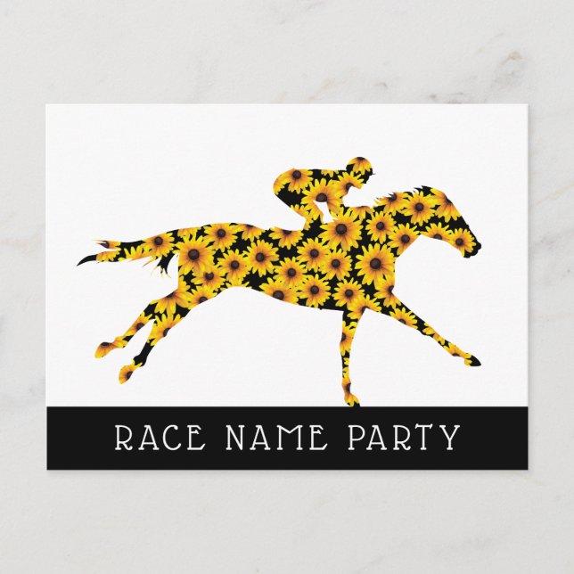 Cartão Postal Horse Race Black Eyed Susan Flowers (Frente)