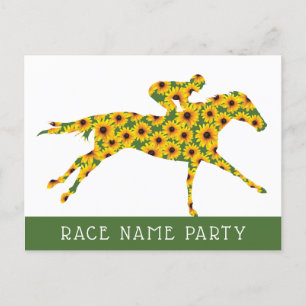 Cartão Postal Horse Race Black Eyed Susan Flowers
