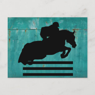 Cartão Postal Horse Show Hunter Jumper Silhouette