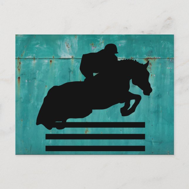 Cartão Postal Horse Show Hunter Jumper Silhouette (Frente)