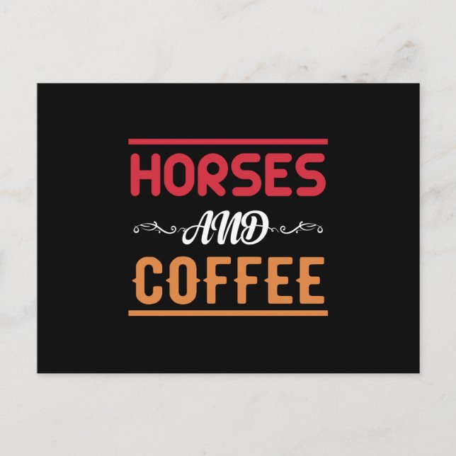 Cartão Postal Horses And Coffee (Frente)