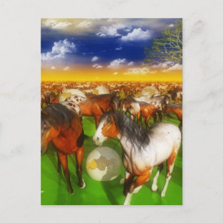 Cartão Postal HORSES pinturas surreais de arte
