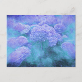 Cartão Postal Hortênsia Floral Chic Roxo Azul-esverdeado Vintage