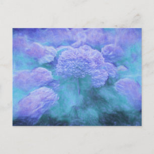 Cartão Postal Hortênsia Floral Chic Roxo Azul-esverdeado Vintage