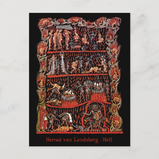 Cartão Postal Hortus Deliciarum Hell (Frente)