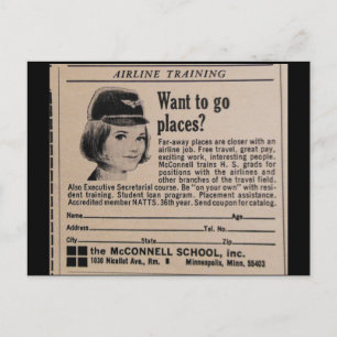 Cartão Postal Hospedeiros de bordo do Stewardess do vintage