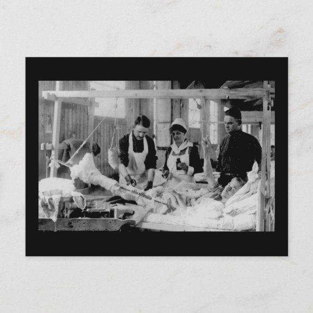 Cartão Postal Hospital de Enfermeiro da Primeira Guerra Mundial (Frente)