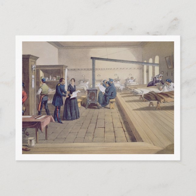 Cartão Postal Hospital de Scutari, detalhe de Florence Nightinga (Frente)