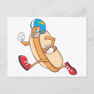 Cartão Postal Hotdog Americano de Futebol