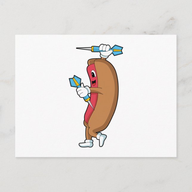 Cartão Postal Hotdog em Darts com Dart.PNG (Frente)