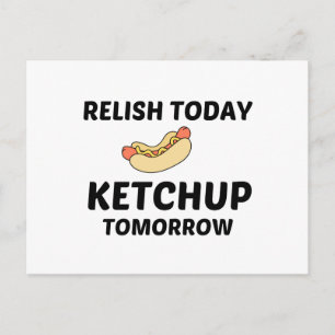 CARTÃO POSTAL HOTDOG RELISH KETCHUP