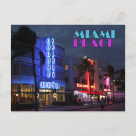 Cartão Postal Hotéis Deco de Arte de Miami Beach à Noite