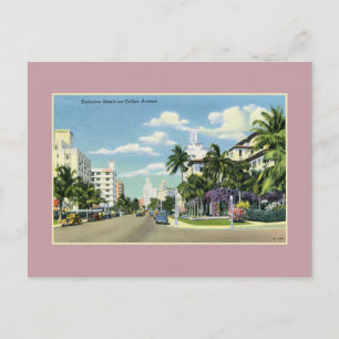 Cartão Postal Hotéis Vintage na Collins Avenue Miami Beach