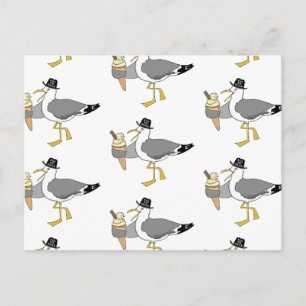 Cartão Postal Hotel/Aluguer de Ilustração de Feriado de Seagull 