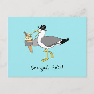 Cartão Postal Hotel/Aluguer de Ilustração de Feriado de Seagull 