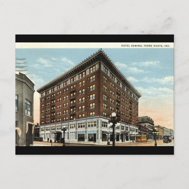 Cartão Postal Hotel Deming, Terre Haute, Indiana 1933 (Frente)