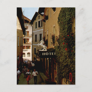 Cartão Postal Hotel do Cavalo Branco St Wolfgang Rua Vintage
