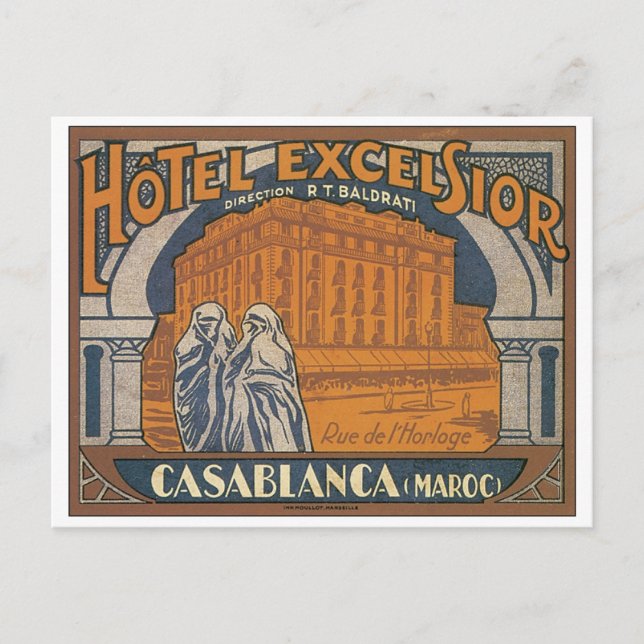 Cartão Postal Hotel Excelsior Casablanca (Frente)