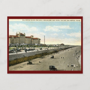 Cartão Postal Hotel Galvez, Galveston, Texas 1924 Vintage