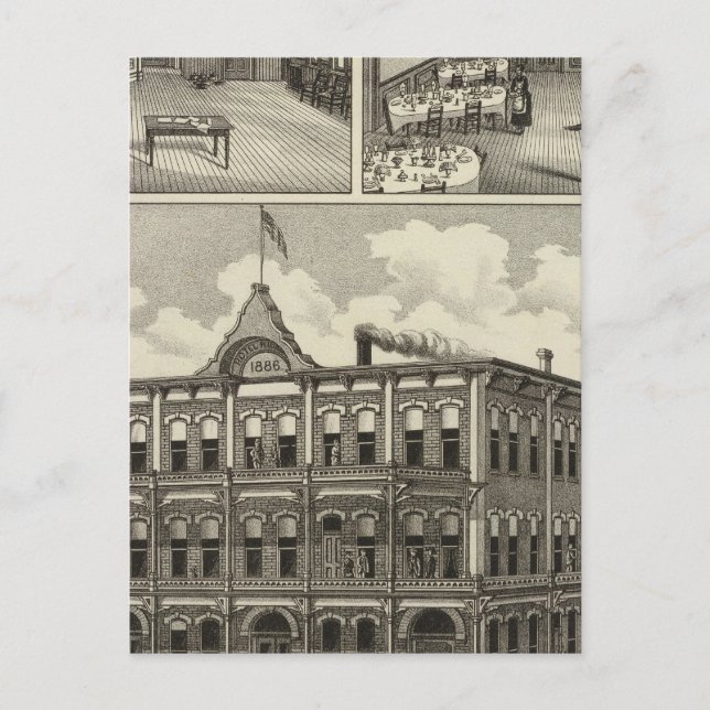 Cartão Postal Hotel Hicks, Stockton, Kansas (Frente)