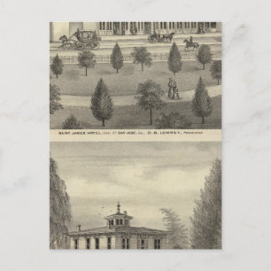 Cartão Postal Hotel James rua, residência