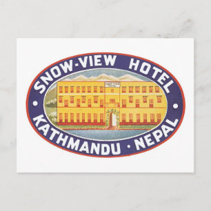 Cartão Postal Hotel Kathmandu Nepal para a Vista de Neve