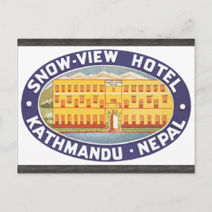 Cartão Postal Hotel Katmandu Nepal, Snow-View, Vintage