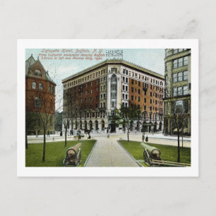 Cartão Postal Hotel Lafayette, Buffalo, NY 1909 Vintage