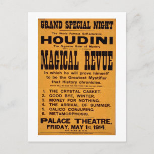 Cartão Postal Houdini poster