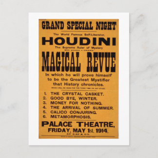 Cartão Postal Houdini poster