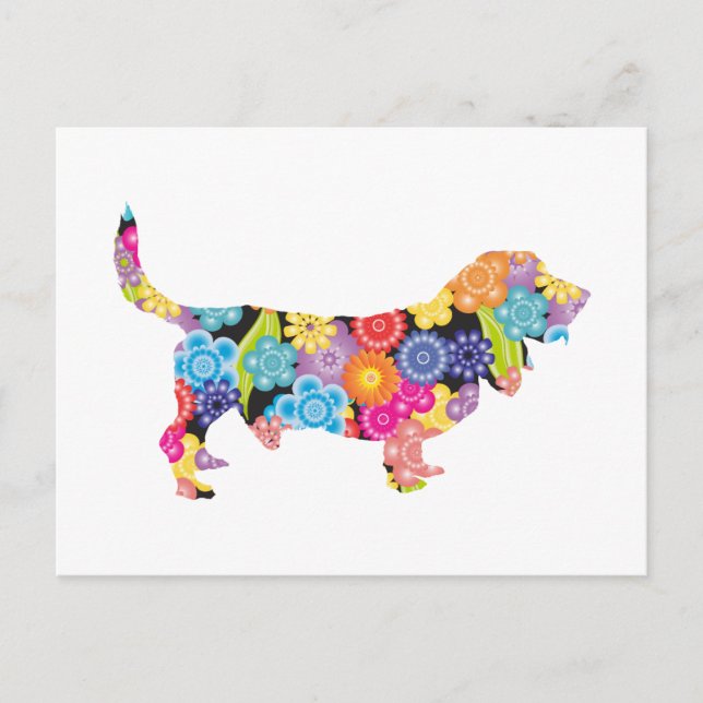 Cartão Postal Hound Basset (Frente)