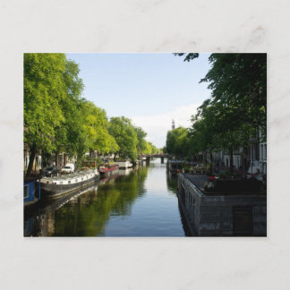 Cartão Postal House Boats no Canal de Amsterdã