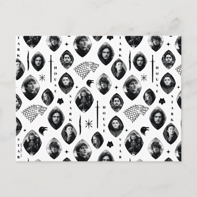 Cartão Postal House Stark Icons & Portraits Pattern (Frente)