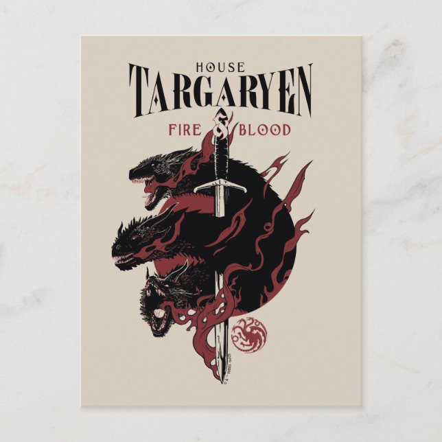 Cartão Postal House Targaryen - Fogo e Sangue (Frente)