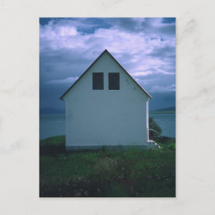 Cartão Postal House with Stormy Sky, Hrisey Island, Islândia 200