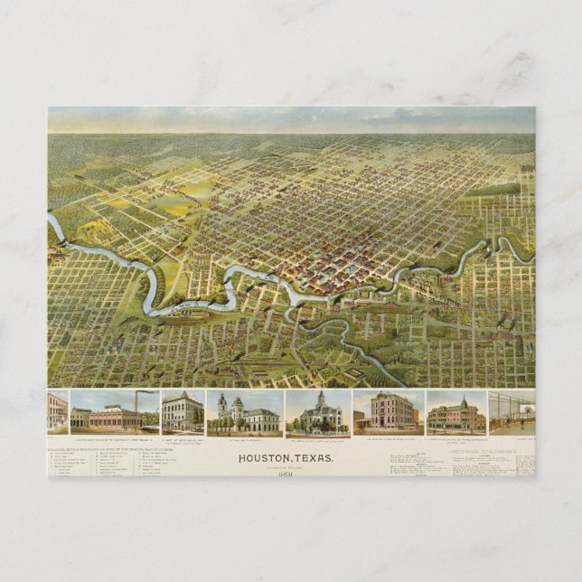 Cartão Postal Houston 1891 (Frente)