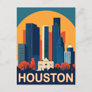 Cartão Postal Houston, edifícios reconhecíveis, Viagem