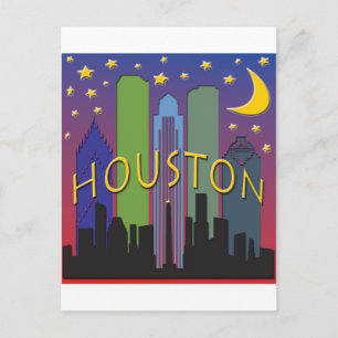 Cartão Postal Houston Skyline Noite