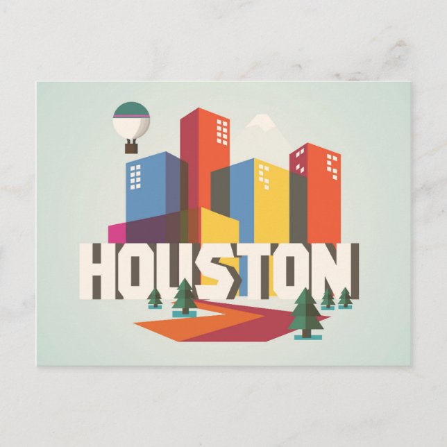 Cartão Postal Houston, Texas | Design de paisagem urbana (Frente)