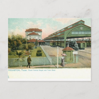 Cartão Postal Houston Texas por volta de 1905 Grande Estação Cen