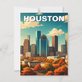 Cartão Postal Houston Texas Skyline - queda da cidade