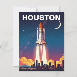 Cartão Postal Houston Texas Skyline - queda da cidade