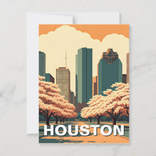 Cartão Postal Houston Texas vintage