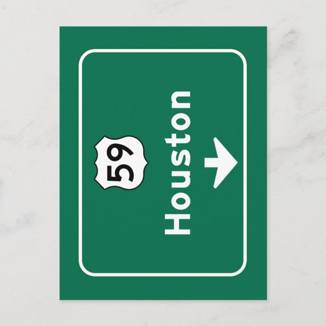 Cartão Postal Houston, TX Road Sign (Frente)
