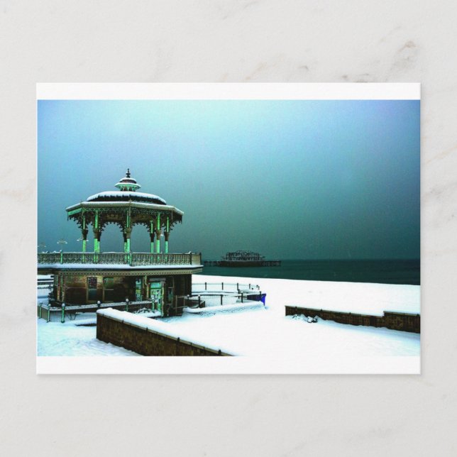 Cartão Postal Hove Bandstand no inverno, Brighton (Frente)