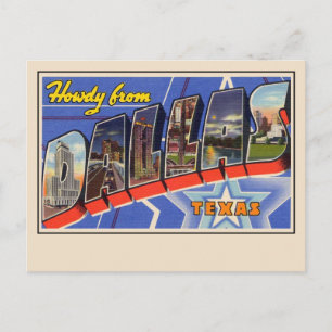 Cartão Postal Howdy, de Dallas Large Letter Postcard
