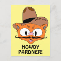 HOWDY PARDNER! Cowboy Mustache Cat Señor Gato™