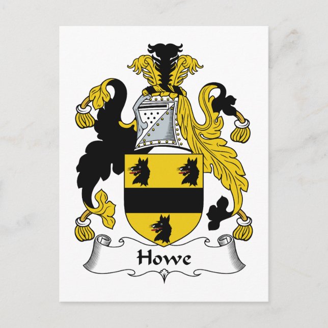 Cartão Postal Howe Family Crest (Frente)